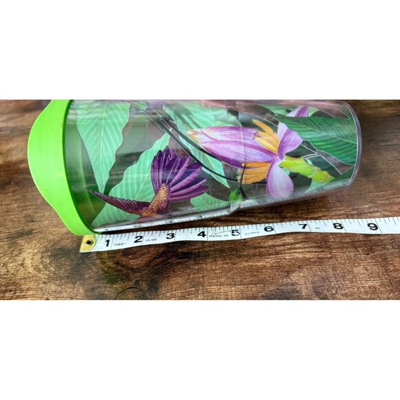 Tervis Tumbler 24 Oz Guy Harvey Hummingbird Pink Flower Cup With Green Lid Birds - Picture 7 of 7